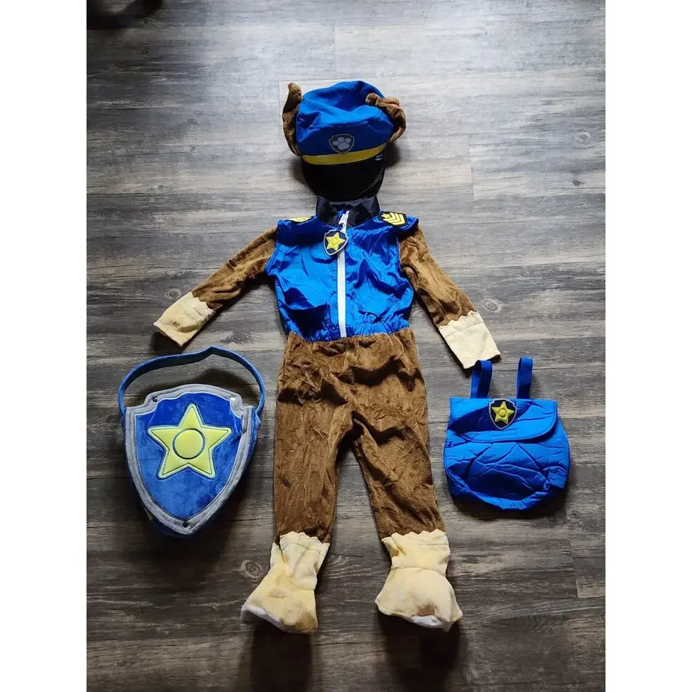 Spirit Halloween Toddler Chase Deluxe Costume PAW Patrol Size 2T Extra Chase Bag